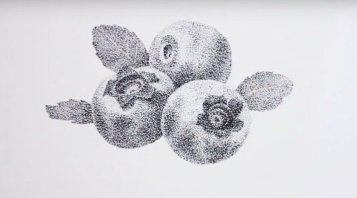 Видео урок рисования в стиле пуантилизм _Голубика__0.png